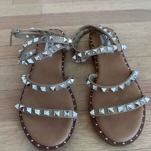 Steve Madden Tan Studded Leather Strappy Sandals